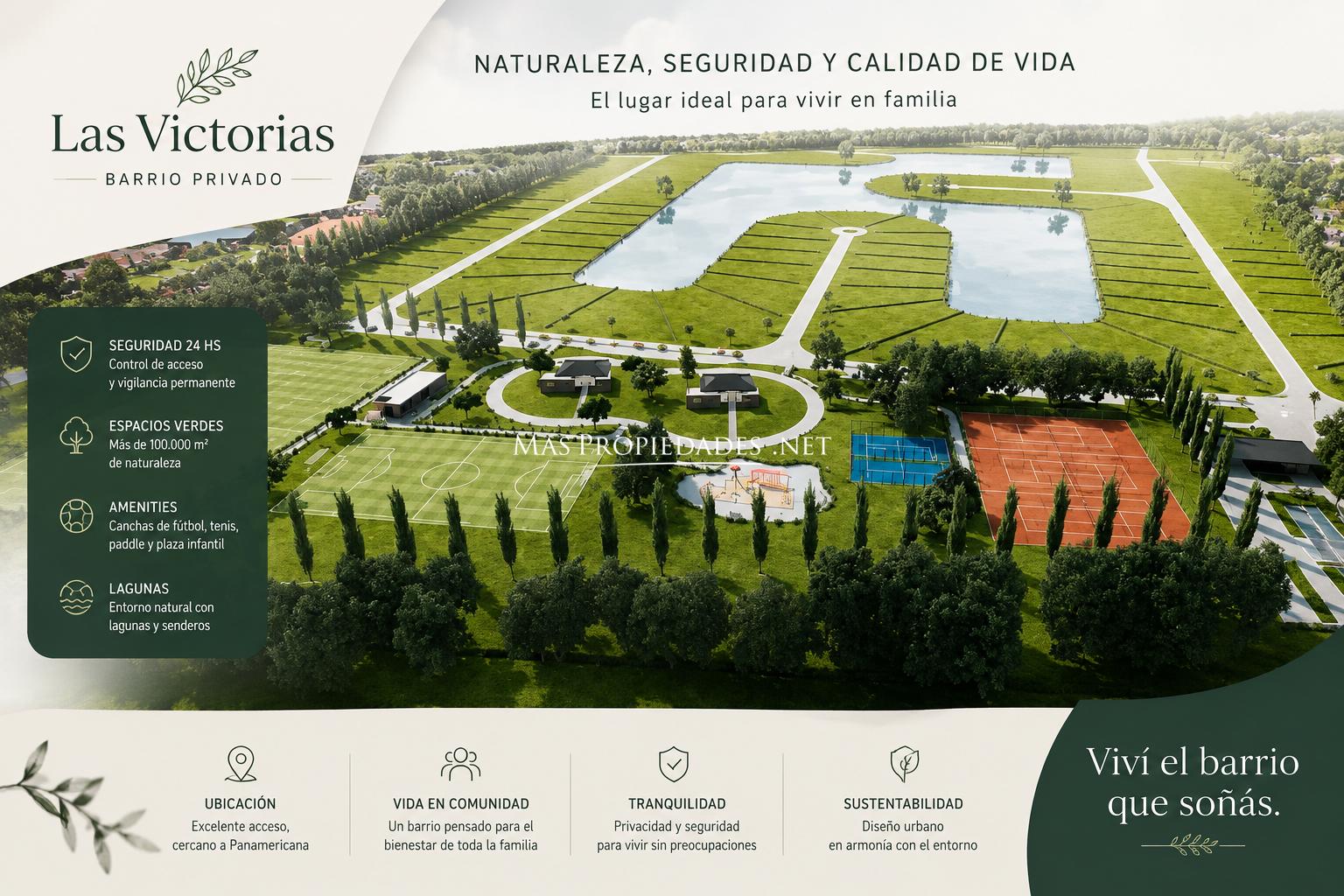 Venta Terreno / Lote a la laguna en Las Victorias Canning